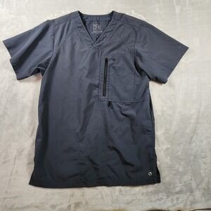 Scrub Top Barco One XS Navy Women Polyester/Spandex Zippered Sleeve‎ Pocket